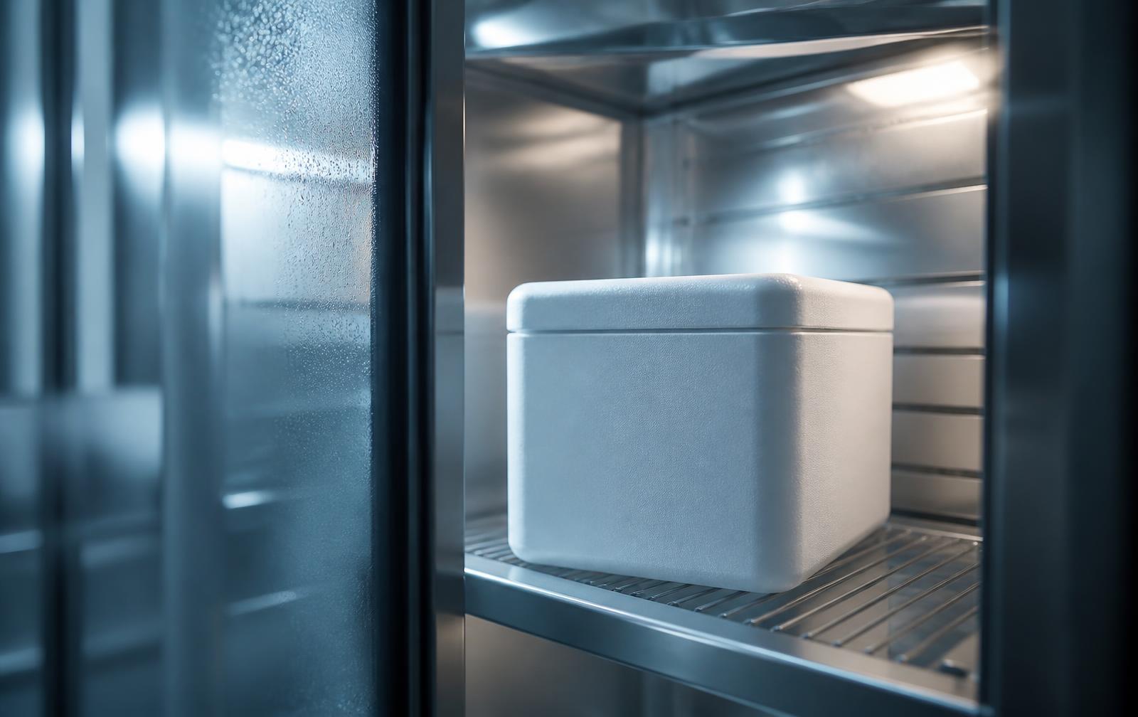 Temperature-controlled pharmaceutical storage with sealed insulated transport packaging